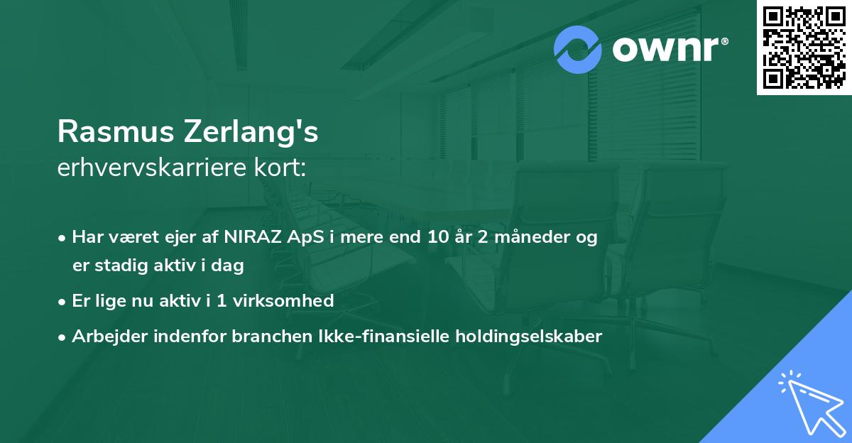 Rasmus Zerlang's erhvervskarriere kort