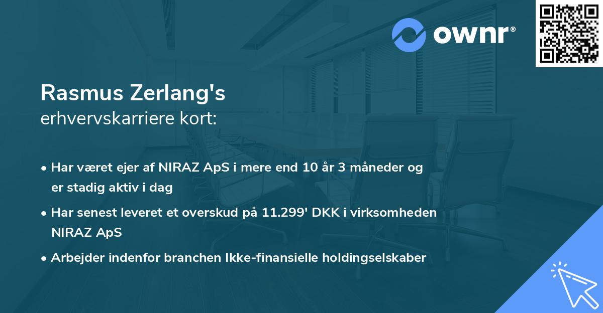 Rasmus Zerlang's erhvervskarriere kort