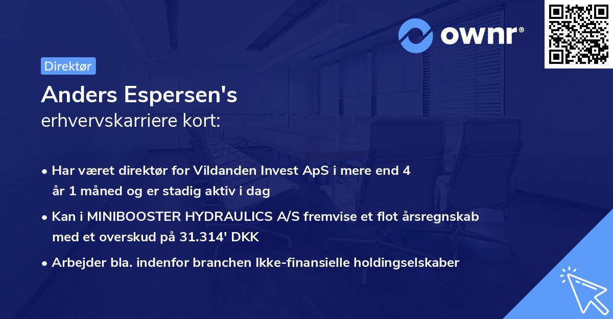 Anders Espersen's erhvervskarriere kort