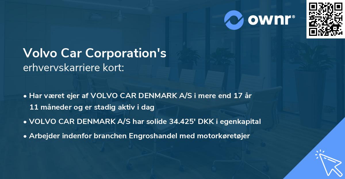 Volvo Car Corporation's erhvervskarriere kort