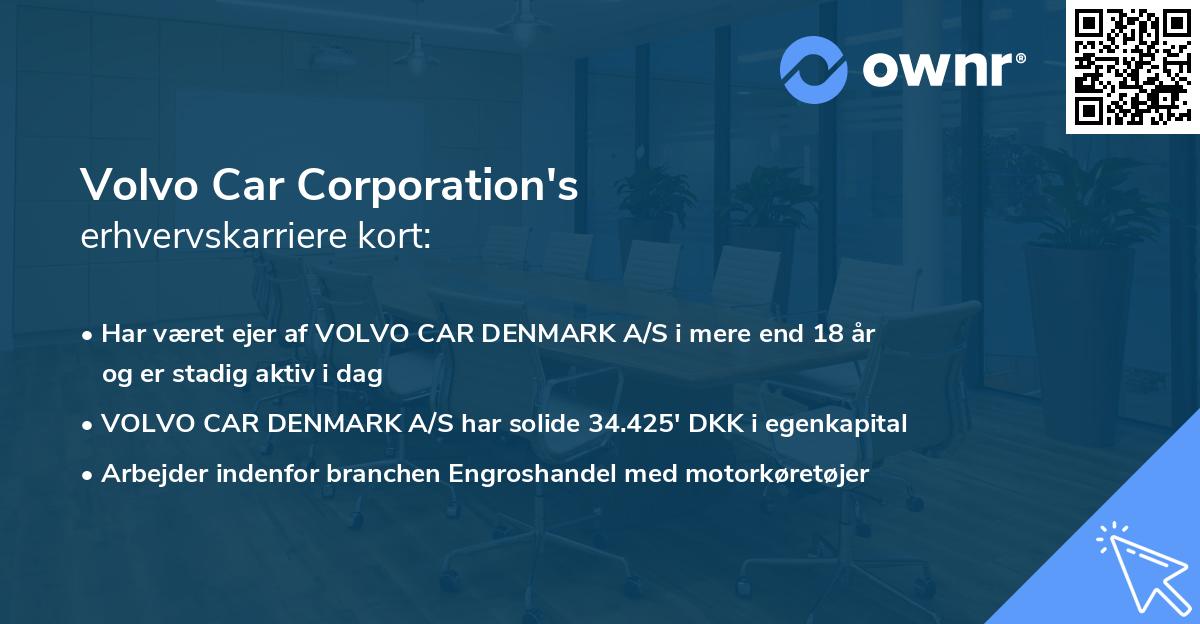 Volvo Car Corporation's erhvervskarriere kort