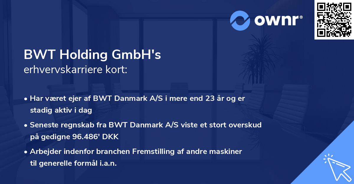 BWT Holding GmbH's erhvervskarriere kort
