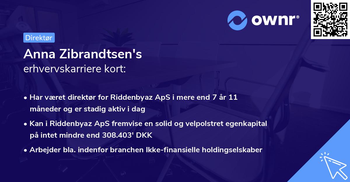 Anna Zibrandtsen's erhvervskarriere kort