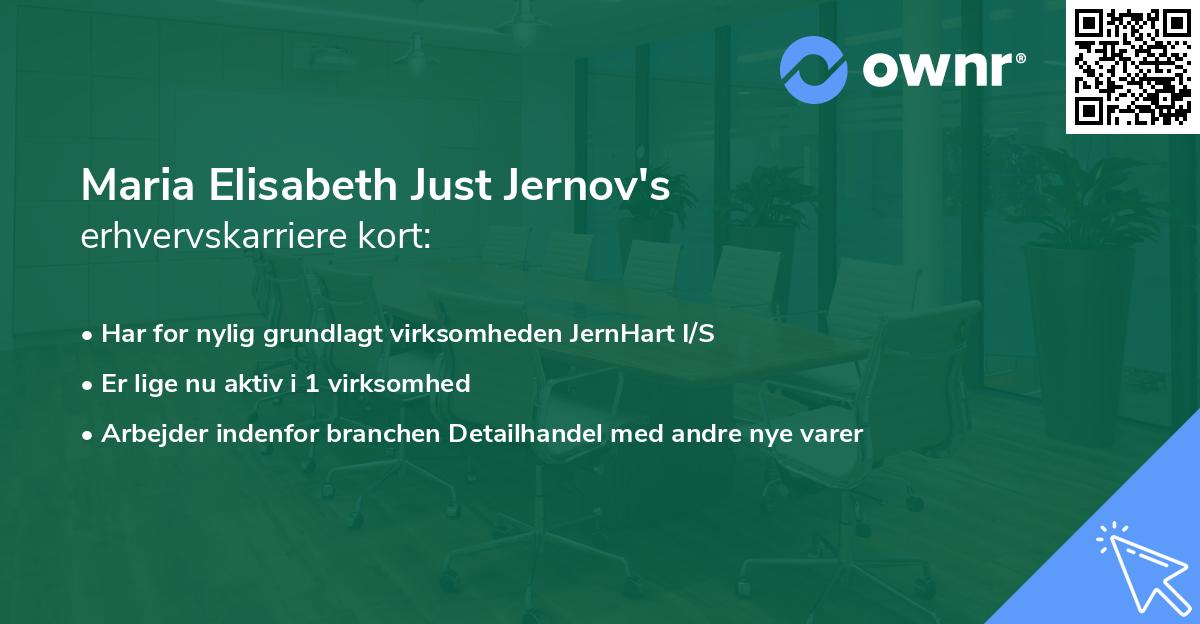 Maria Elisabeth Just Jernov's erhvervskarriere kort