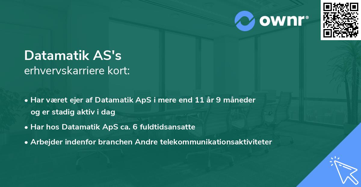 Datamatik AS's erhvervskarriere kort