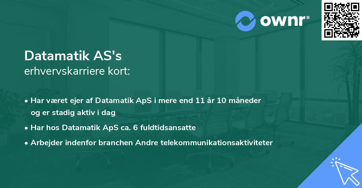 Datamatik AS's erhvervskarriere kort