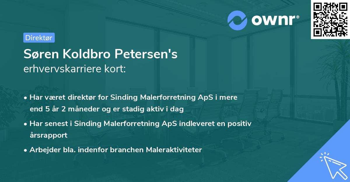 Søren Koldbro Petersen's erhvervskarriere kort