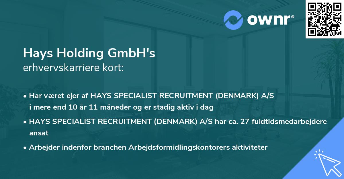 Hays Holding GmbH's erhvervskarriere kort