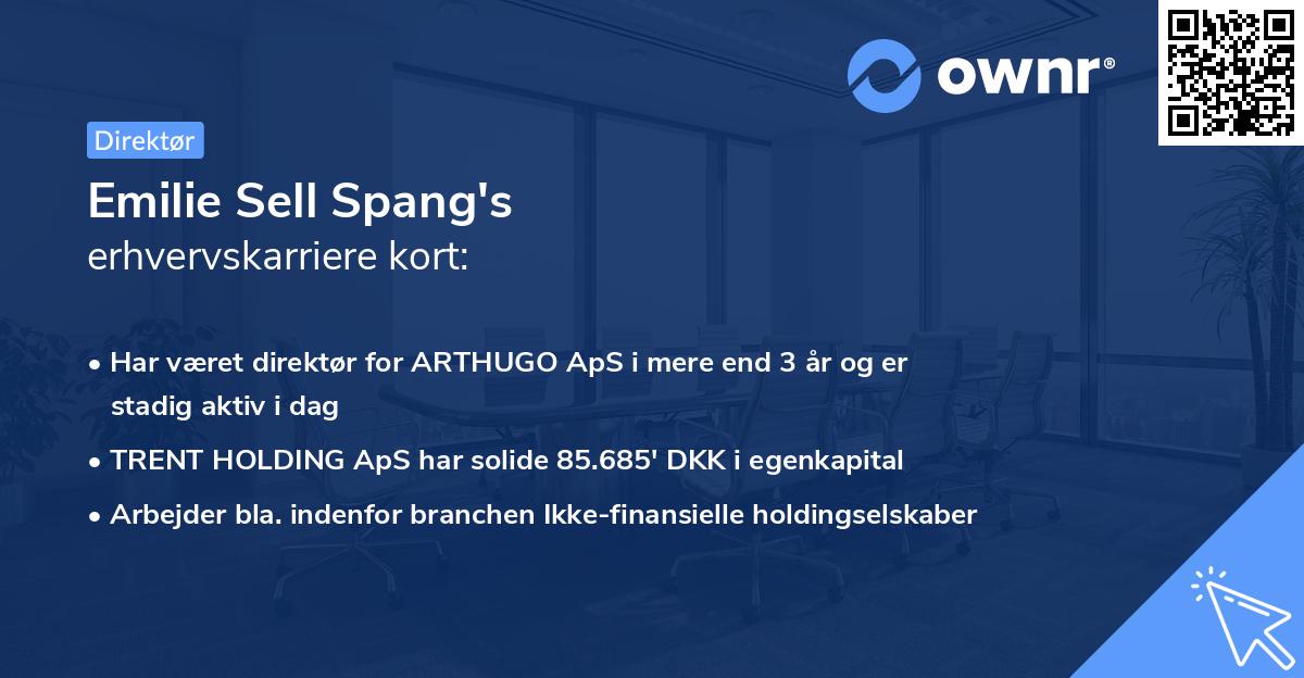 Emilie Sell Spang's erhvervskarriere kort
