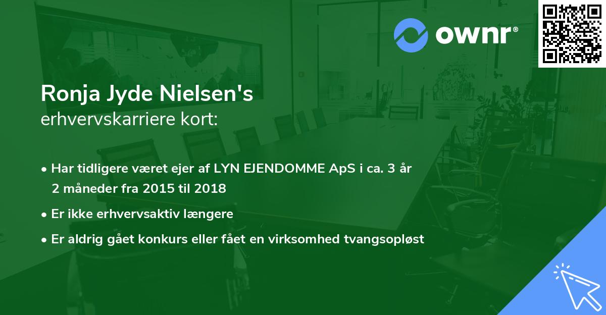 Ronja Jyde Nielsen's erhvervskarriere kort