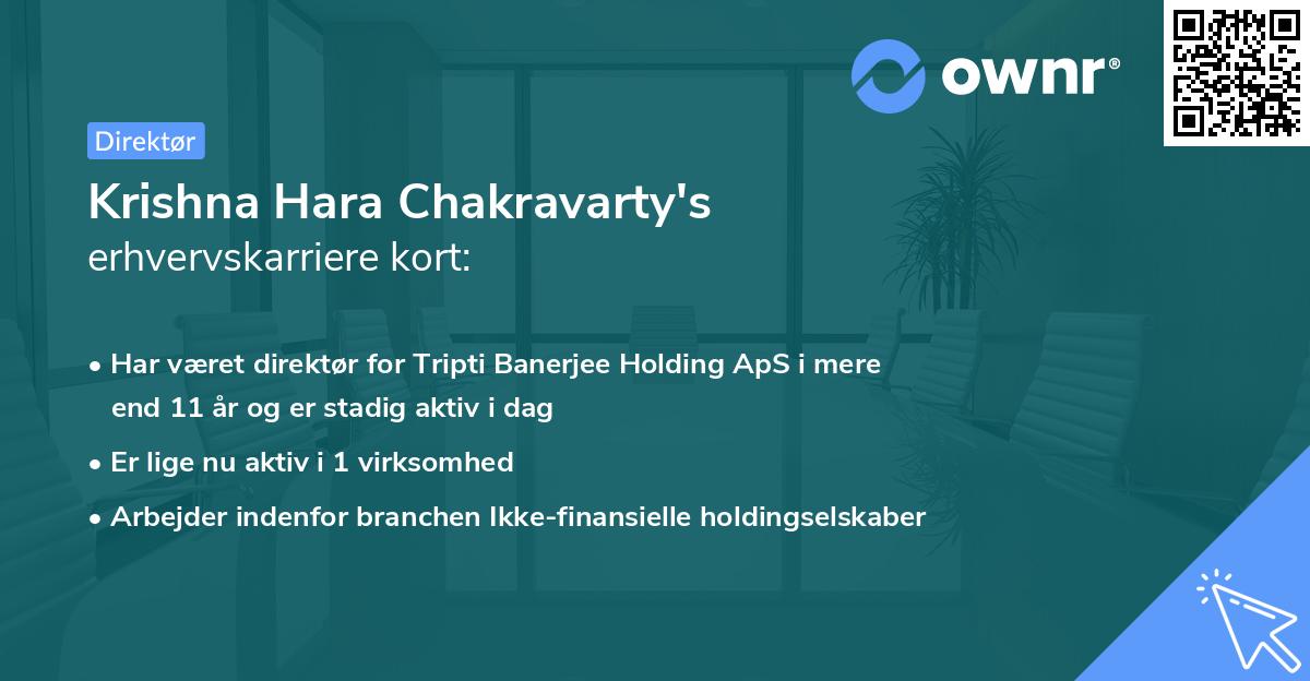 Krishna Hara Chakravarty's erhvervskarriere kort