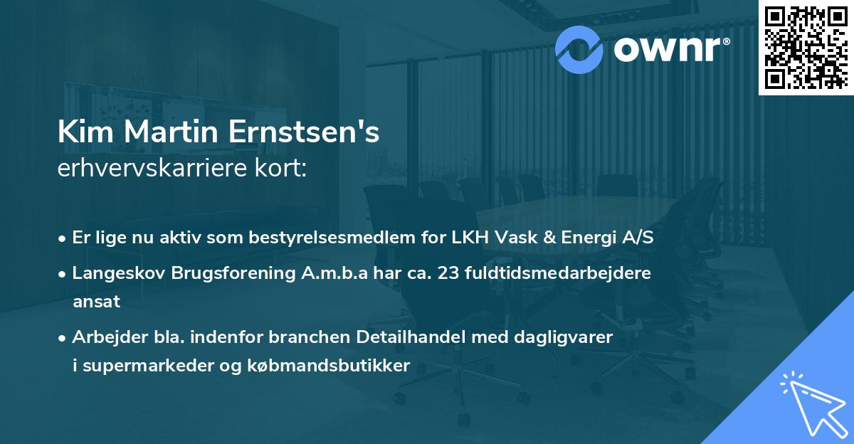 Kim Martin Ernstsen's erhvervskarriere kort