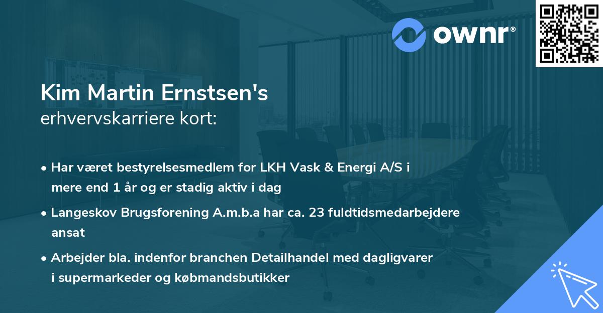 Kim Martin Ernstsen's erhvervskarriere kort