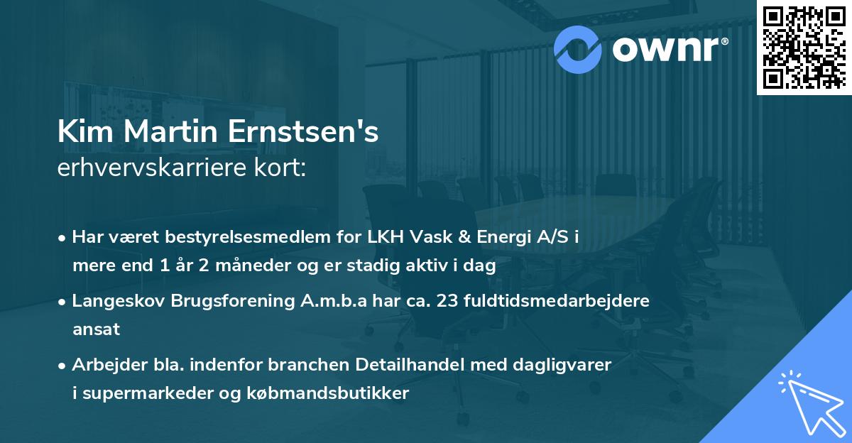 Kim Martin Ernstsen's erhvervskarriere kort
