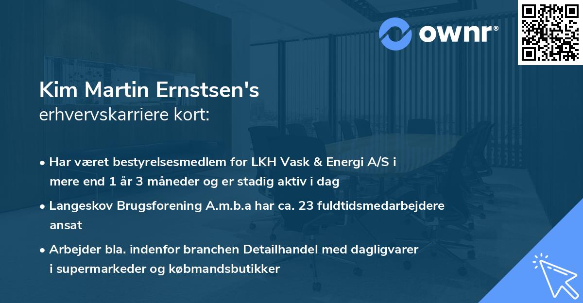 Kim Martin Ernstsen's erhvervskarriere kort
