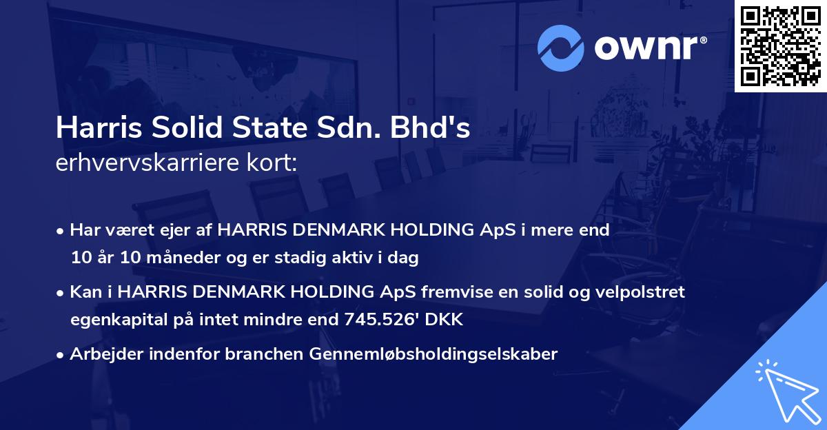 Harris Solid State Sdn. Bhd's erhvervskarriere kort