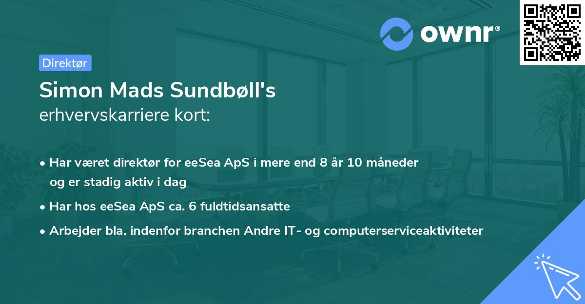 Simon Mads Sundbøll's erhvervskarriere kort