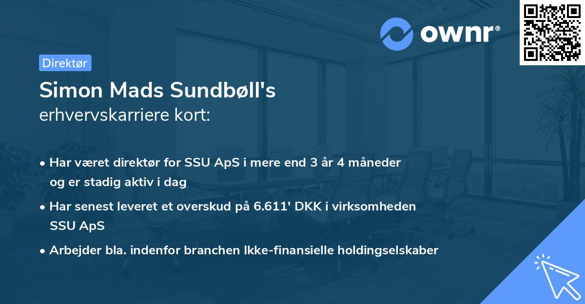Simon Mads Sundbøll's erhvervskarriere kort