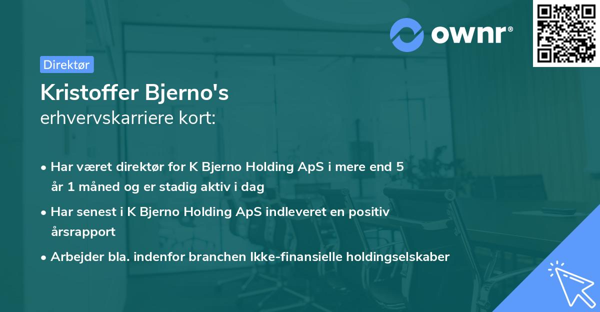 Kristoffer Bjerno's erhvervskarriere kort