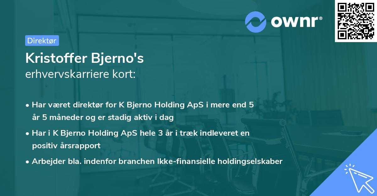 Kristoffer Bjerno's erhvervskarriere kort