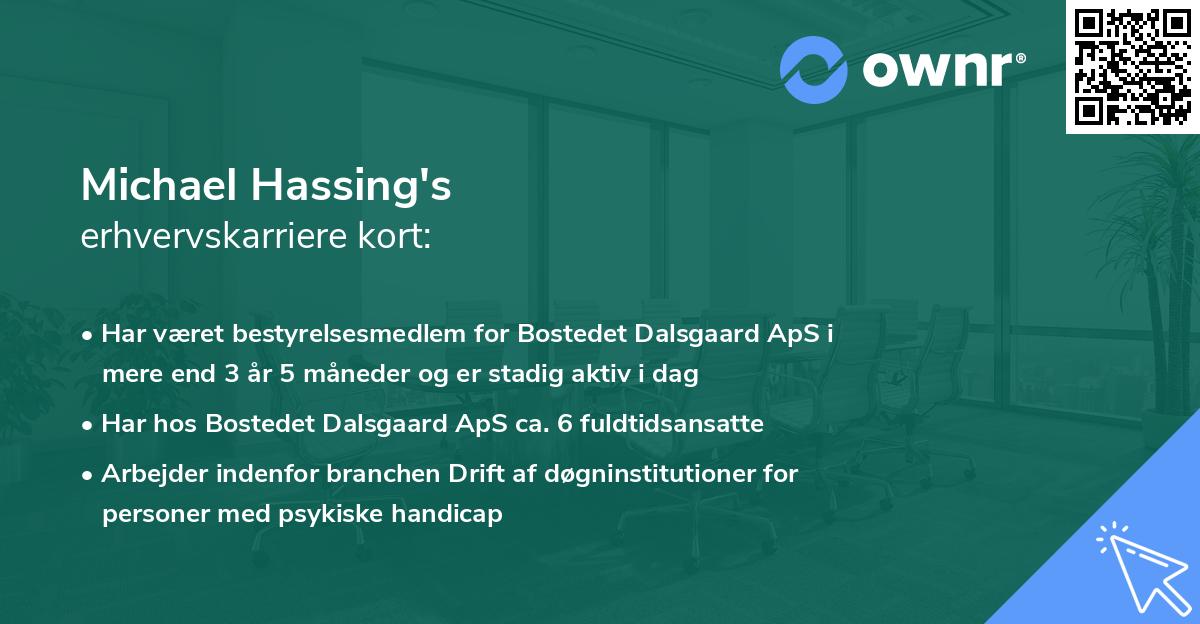 Michael Hassing's erhvervskarriere kort