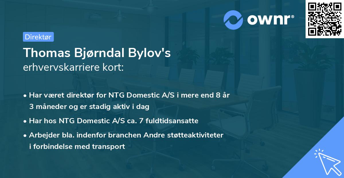 Thomas Bjørndal Bylov's erhvervskarriere kort