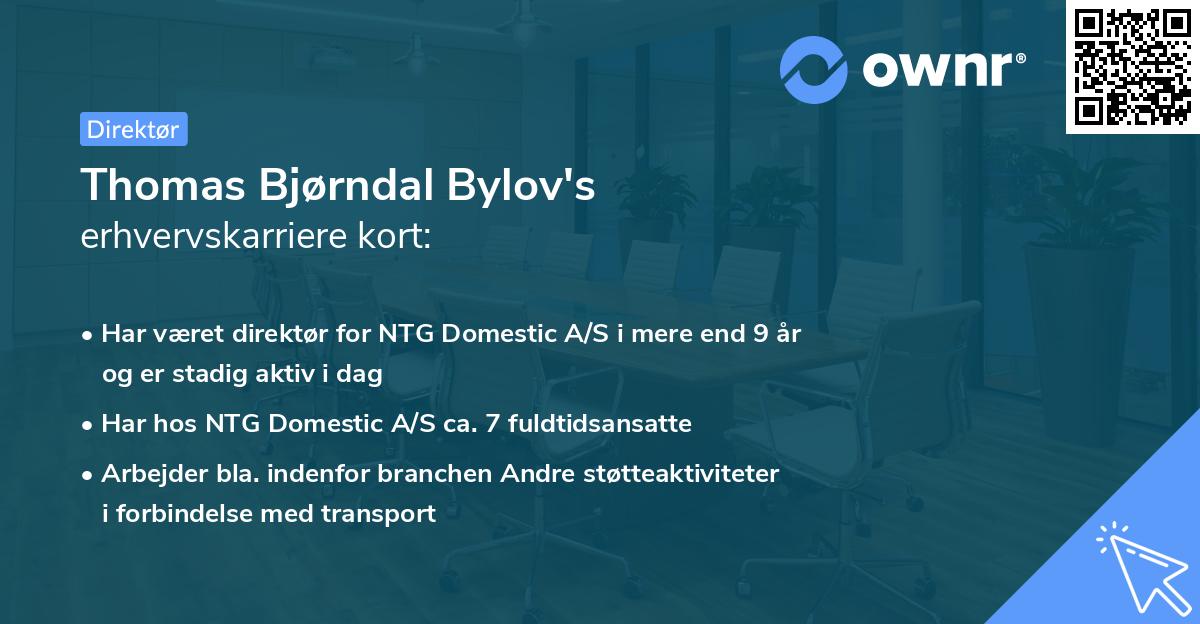 Thomas Bjørndal Bylov's erhvervskarriere kort