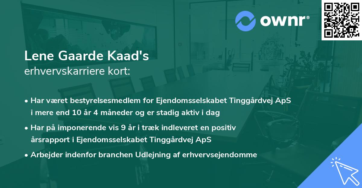 Lene Gaarde Kaad's erhvervskarriere kort