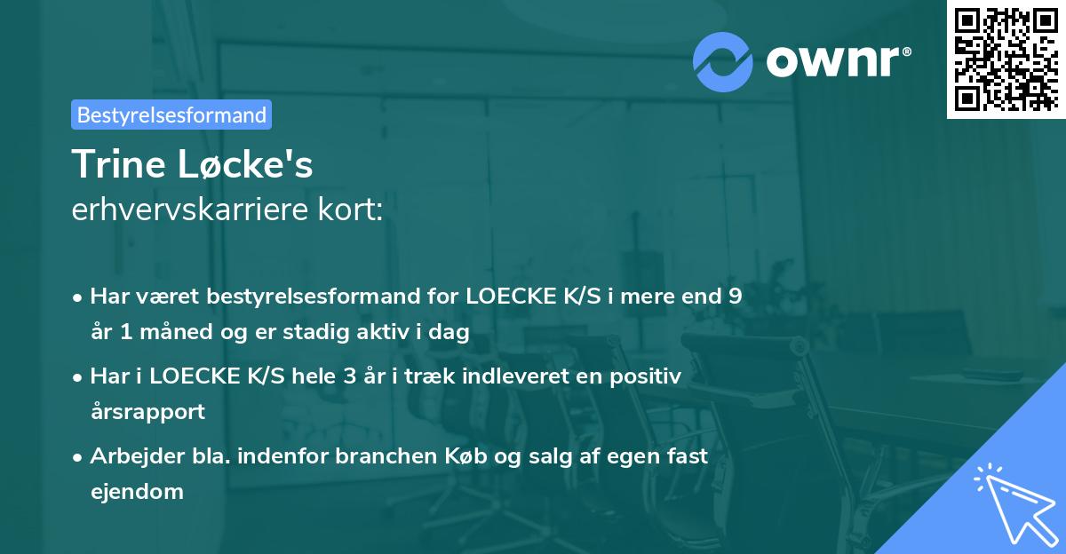 Trine Løcke's erhvervskarriere kort