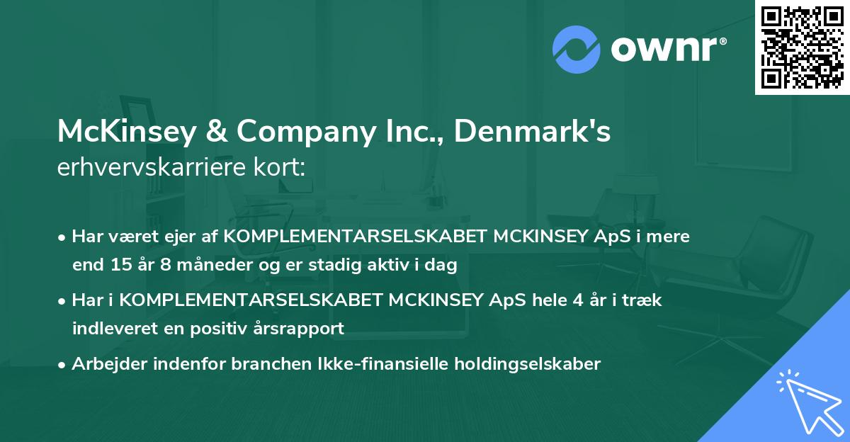 McKinsey & Company Inc., Denmark's erhvervskarriere kort