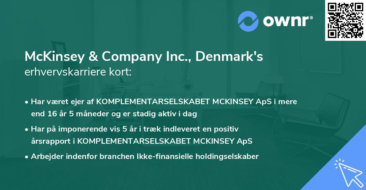 McKinsey & Company Inc., Denmark's erhvervskarriere kort