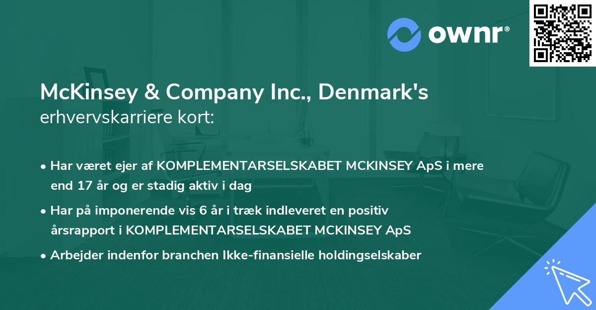 McKinsey & Company Inc., Denmark's erhvervskarriere kort