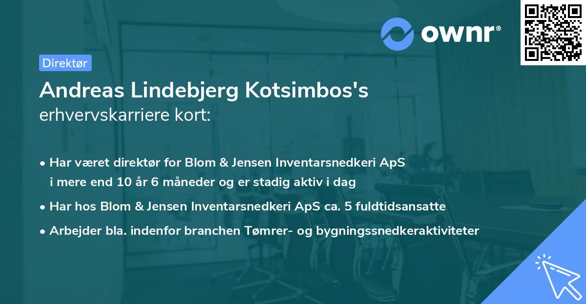 Andreas Lindebjerg Kotsimbos's erhvervskarriere kort
