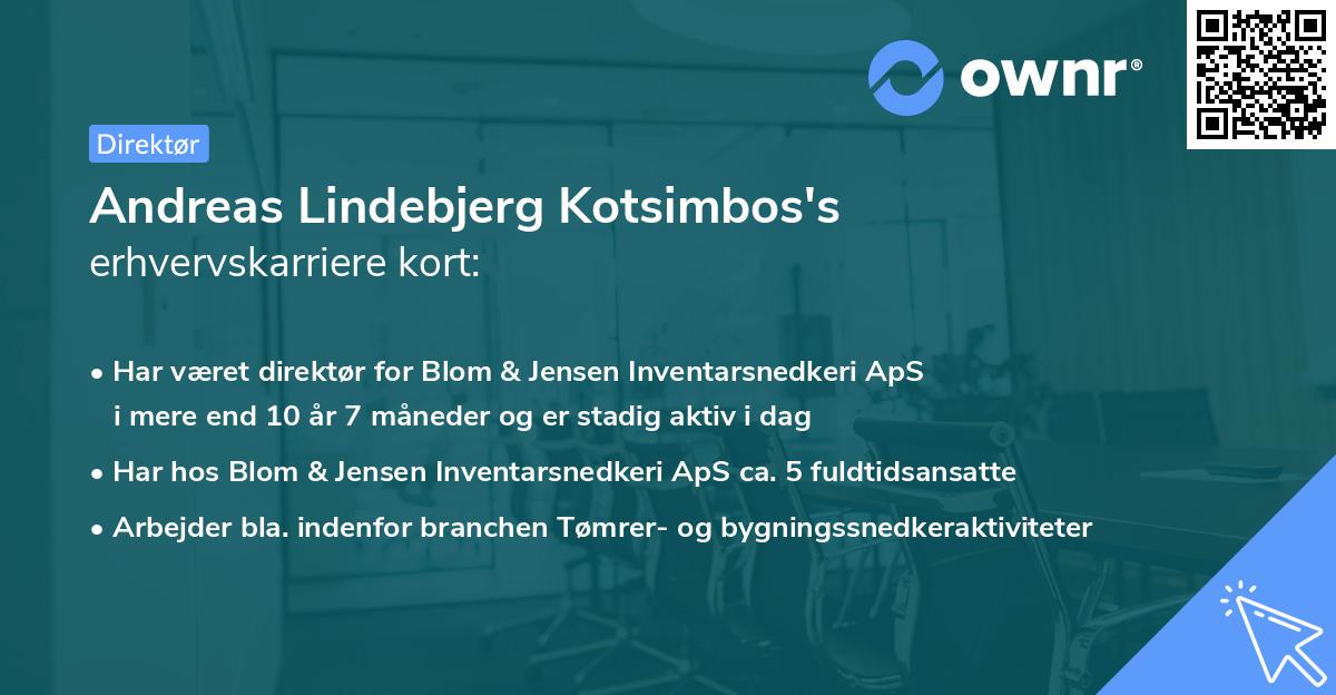Andreas Lindebjerg Kotsimbos's erhvervskarriere kort