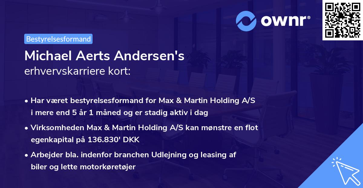 Michael Aerts Andersen's erhvervskarriere kort