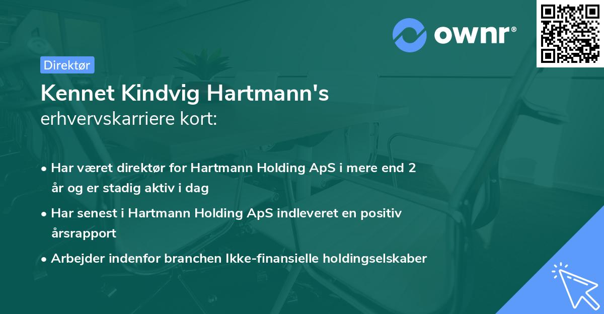 Kennet Kindvig Hartmann's erhvervskarriere kort