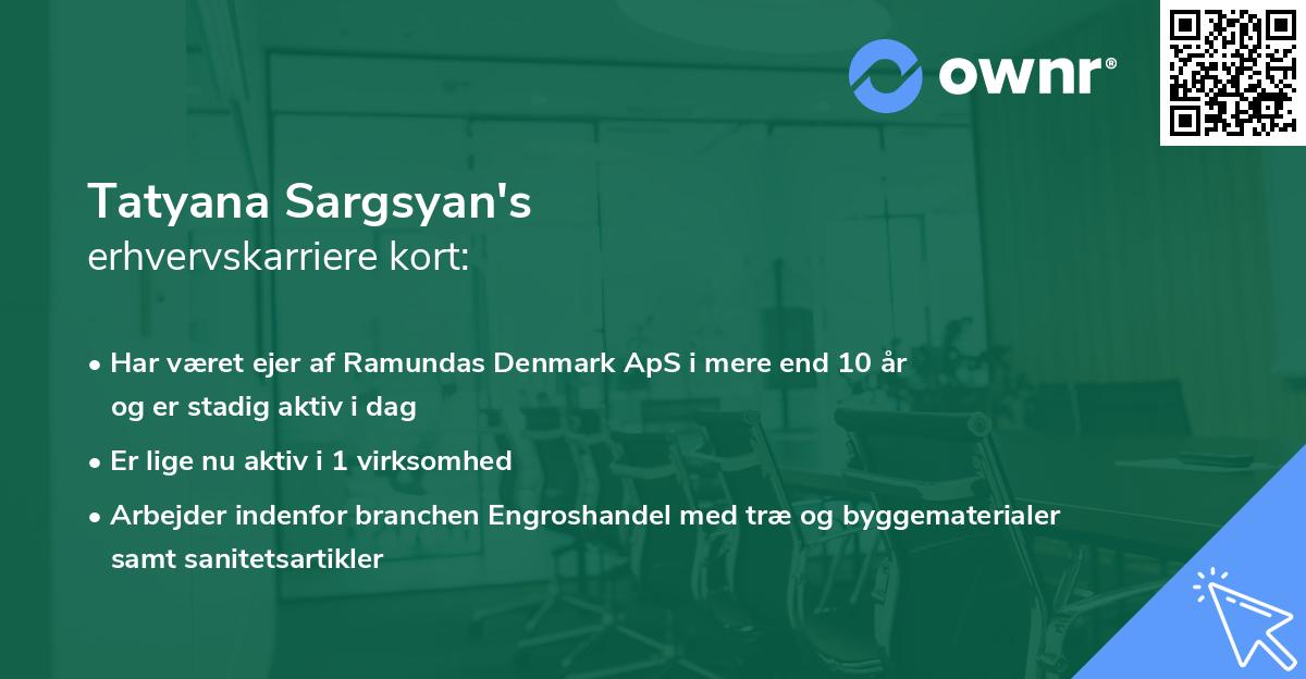 Tatyana Sargsyan's erhvervskarriere kort