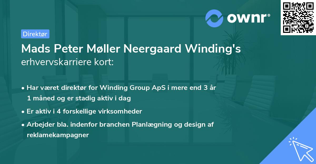 Mads Peter Møller Neergaard Winding's erhvervskarriere kort