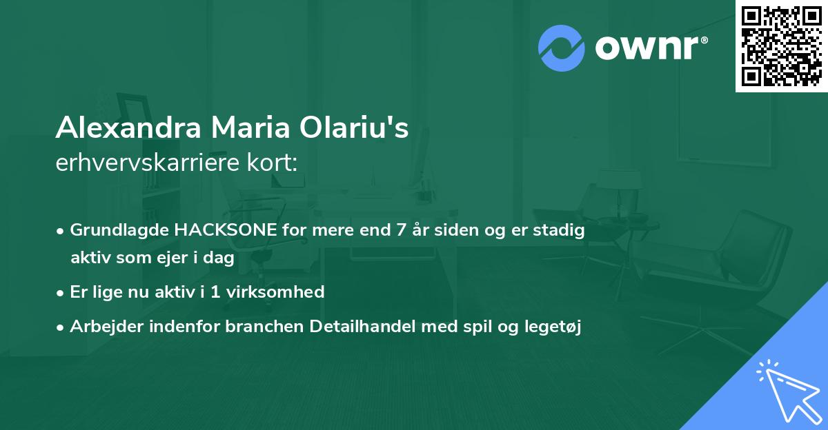 Alexandra Maria Olariu's erhvervskarriere kort