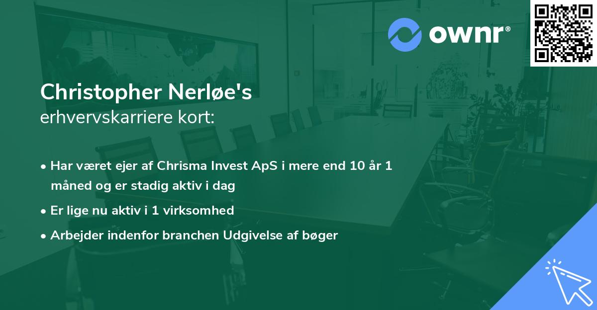 Christopher Nerløe's erhvervskarriere kort