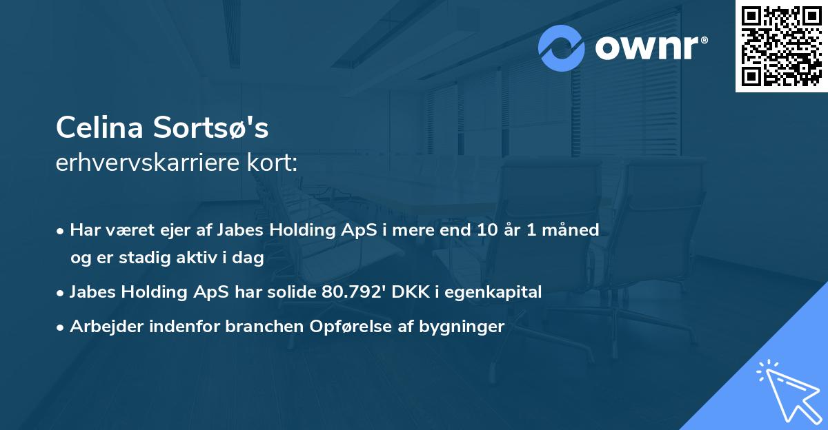 Celina Sortsø's erhvervskarriere kort