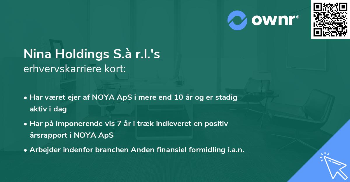 Nina Holdings S.à r.l.'s erhvervskarriere kort