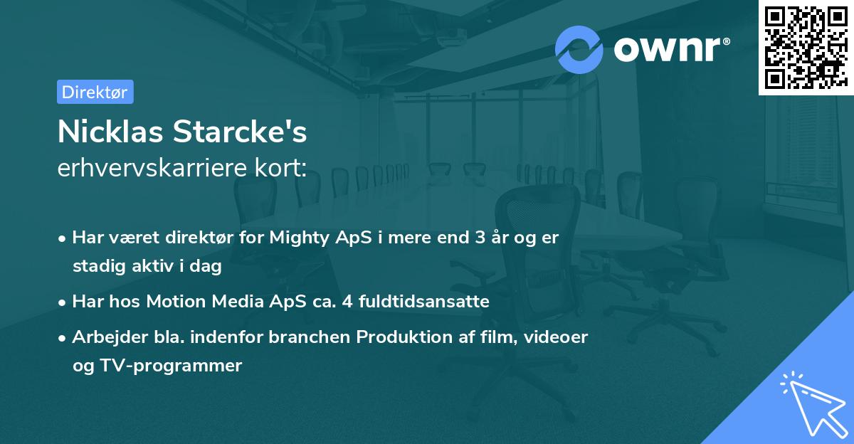 Nicklas Starcke's erhvervskarriere kort