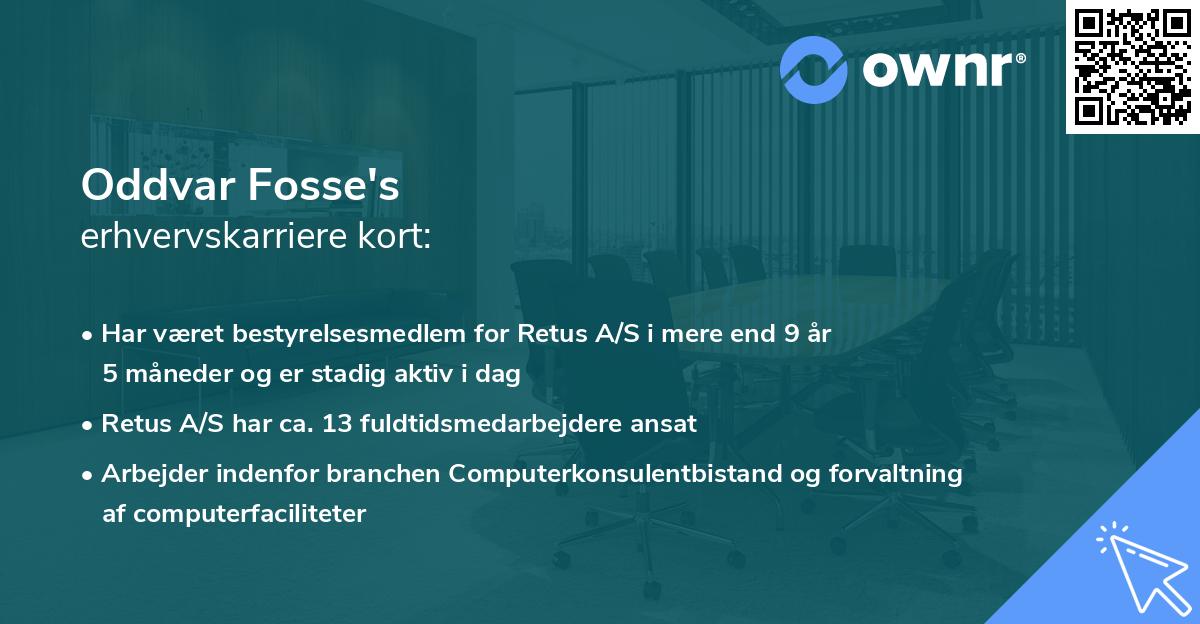 Oddvar Fosse's erhvervskarriere kort