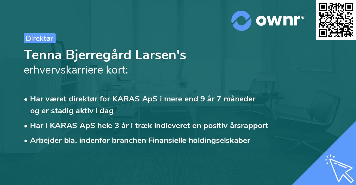 Tenna Bjerregård Larsen's erhvervskarriere kort