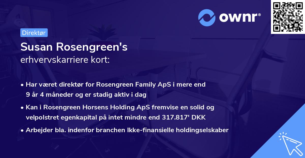 Susan Rosengreen's erhvervskarriere kort