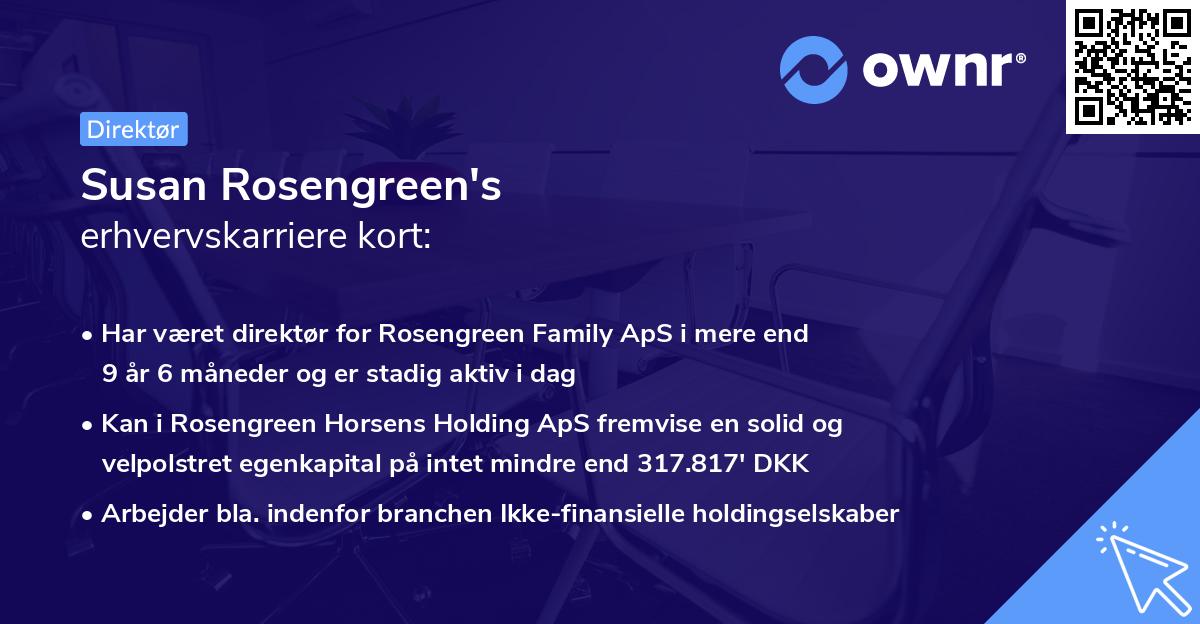 Susan Rosengreen's erhvervskarriere kort