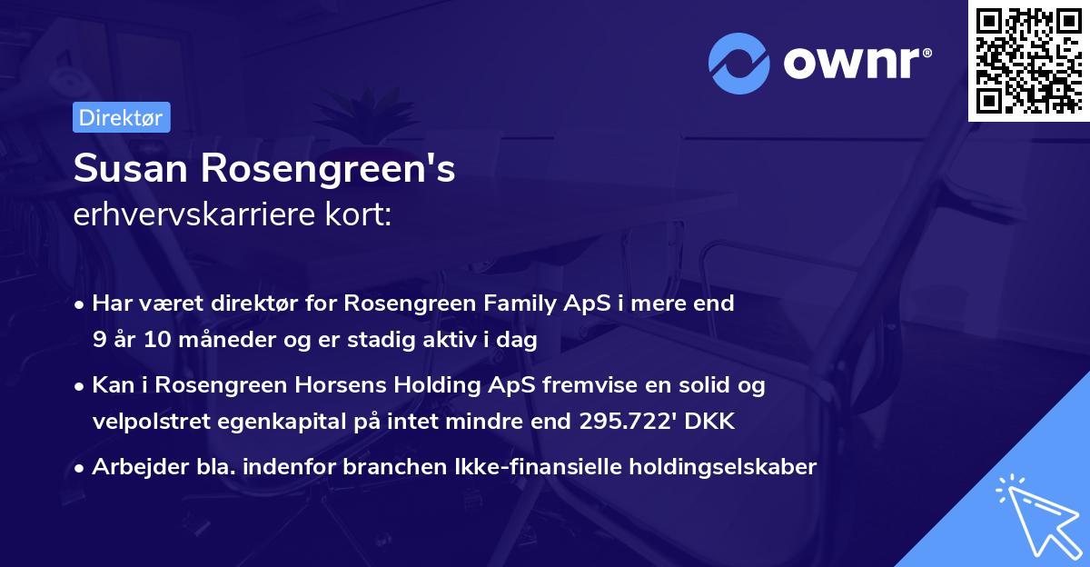 Susan Rosengreen's erhvervskarriere kort