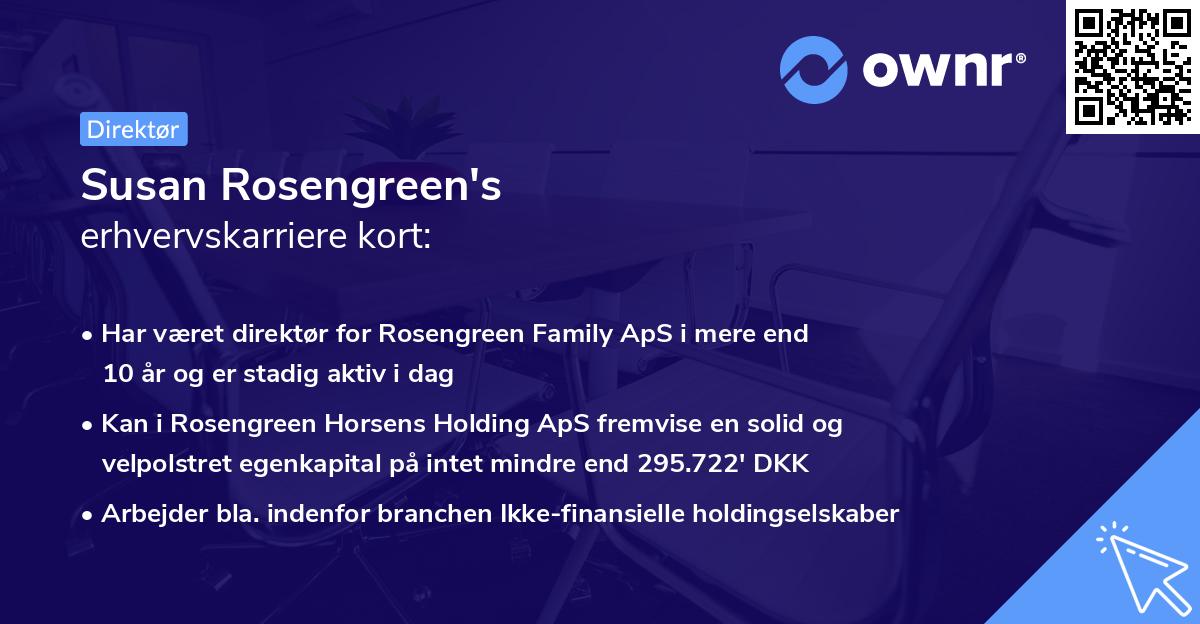 Susan Rosengreen's erhvervskarriere kort