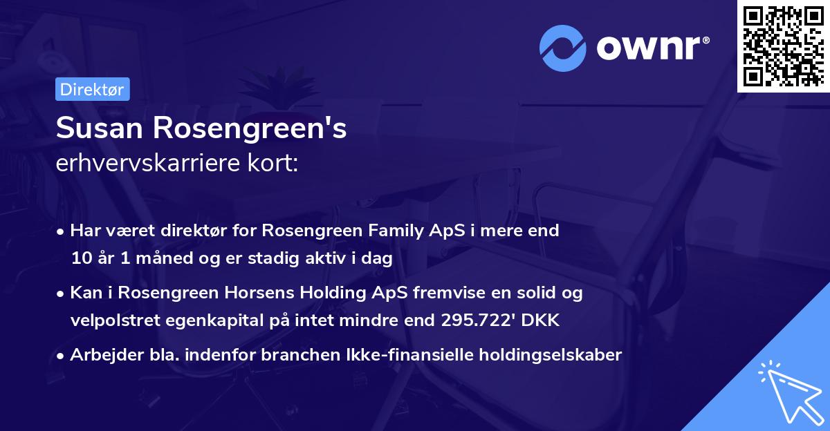 Susan Rosengreen's erhvervskarriere kort